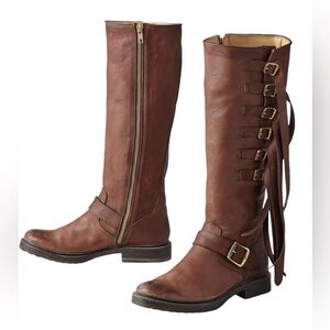 FRYE Veronica Strap Tall Boots, Sz 8.5